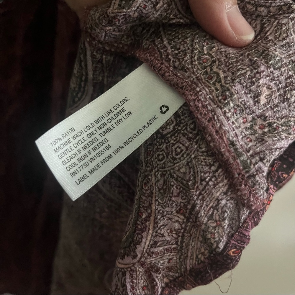 A New Day Target Long Sleeve Paisley Maxi Dress in Plum Purple Women’s Sz S Boho - Picture 7 of 11